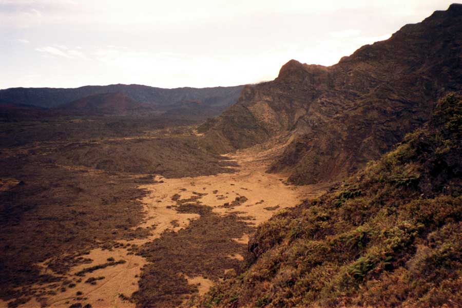 Blick vom Rim zurck in den Krater