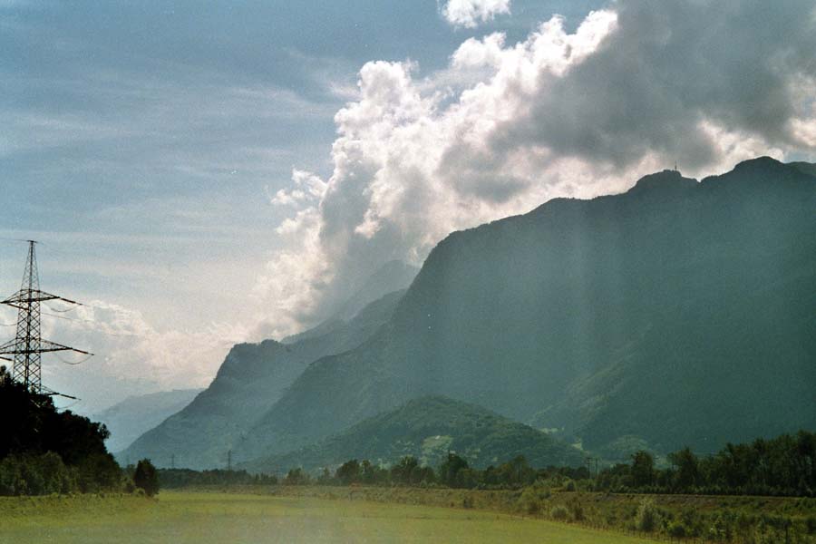 Sntis Bergstock vom Rheintal aus